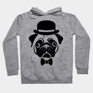 Pug in a Bowler Hat Hoodie